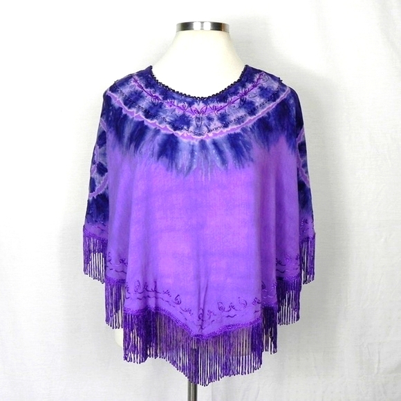 Indigo Thread Co | Tie Dye Purple Poncho XS